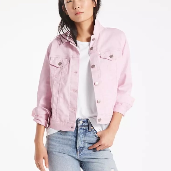 Levis Light Pink Denim Jean Jacket Size 